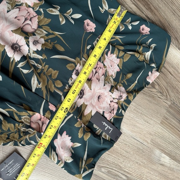 Lulus NWT Effortless Charm Strapless Dress Hunter Green Midi Floral XL - Picture 7 of 8